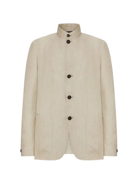 Zegna Oasi Lino leather-trimmed chore jacket Neutrals 373C72A31VHKQ0