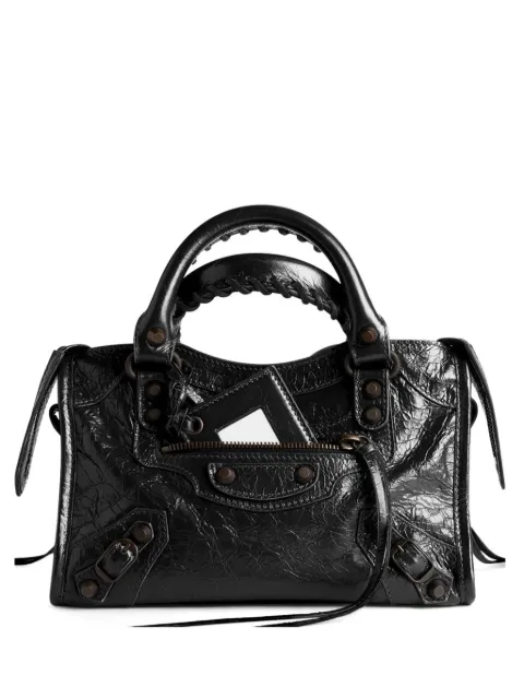 Balenciaga mini Le City lambskin tote bag Black 8657632ACFH