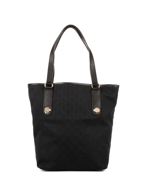 Gucci Pre-Owned GG Supreme leather-trim tote bag Black 153009467891