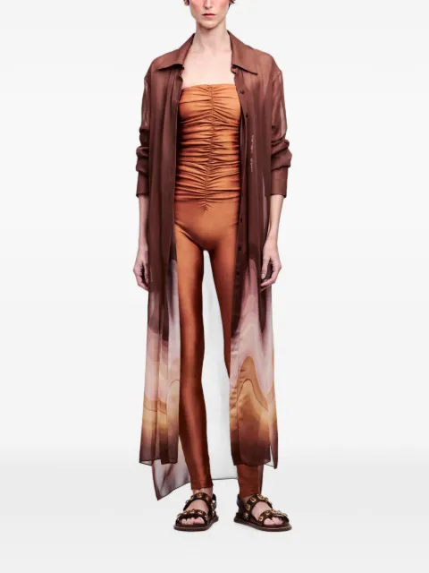 YUKIO Pantera Wave sheer shirt Brown CHLG0100