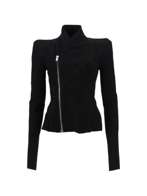 Rick Owens Lilies asymmetric-zip padded-shoulder jacket Black LI01F7703JCVS09