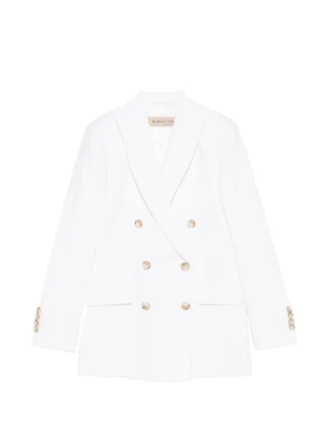 Blanca Vita peaked-lapel double-breasted blazer White 3792DIAMANTE