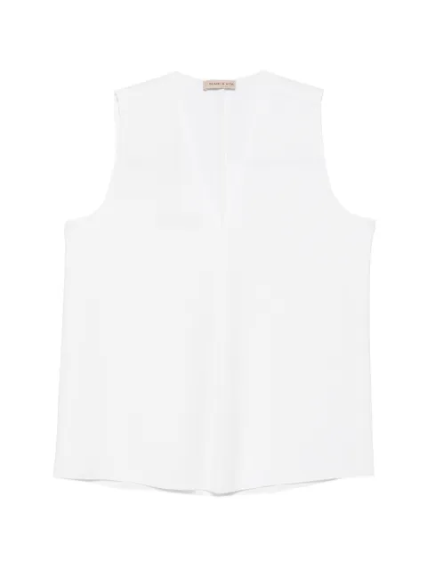 Blanca Vita V-neck sleeveless blouse White 3552