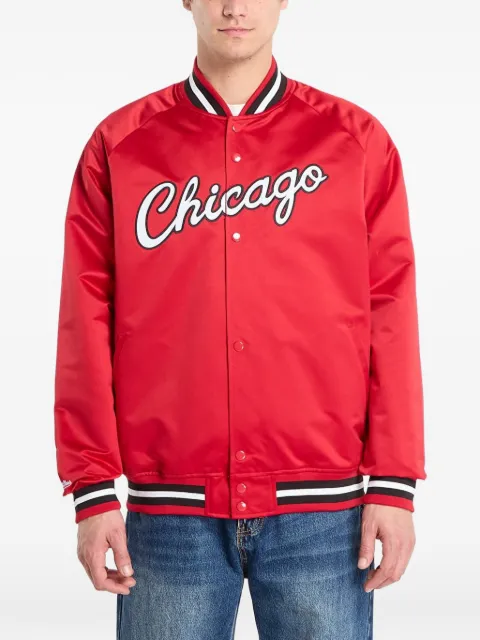 Mitchell & Ness NBA logo-print bomber jacket Red SJKT6296CBUYYPPPSCAR
