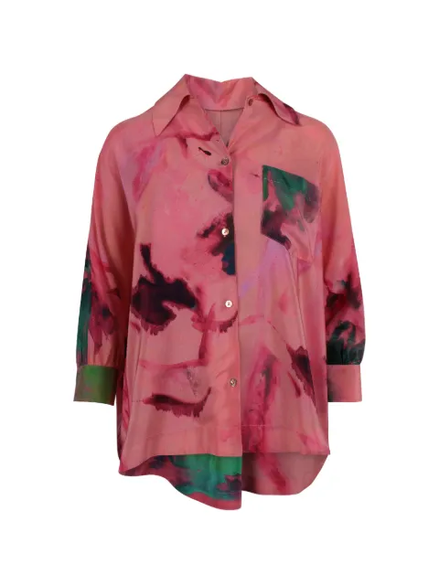 KITAGI abstract-print button-up shirt Pink EK500