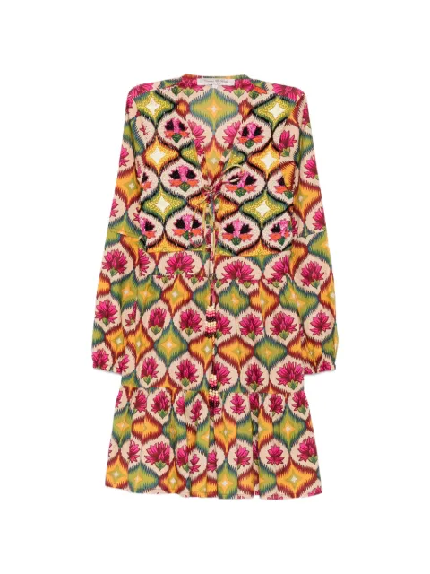CONNOR&BLAKE sequin-embellished geometric-print mini dress Yellow ALLEGRA