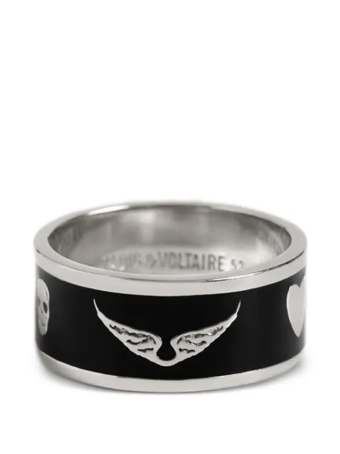 Zadig&Voltaire skull-motif heart-print rings Silver OWJW01795