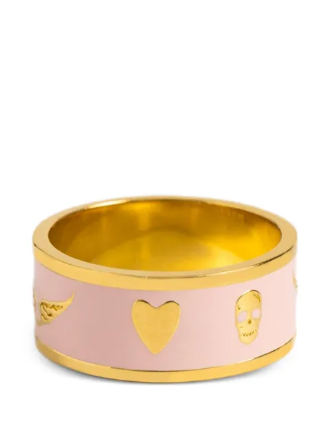 Zadig&Voltaire skull-motif enamel-detail ring Gold OWJW01795