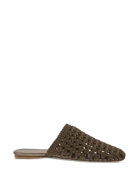 Stuart Weitzman Marina interwoven satin mules Green SN710