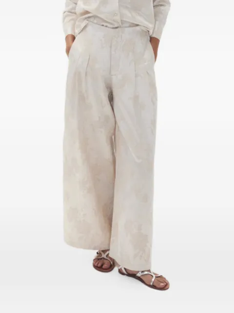 LANHTROPY floral-print pleated trousers Neutrals BR1070YVG