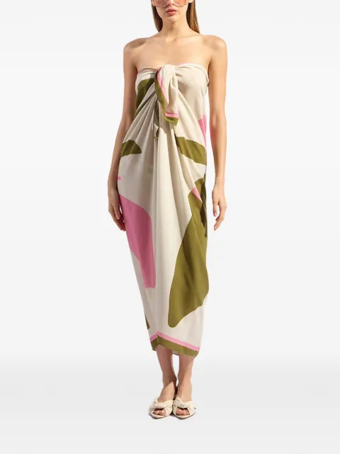 Adriana Degreas leaf-print sarong Neutrals ACPN0031R26
