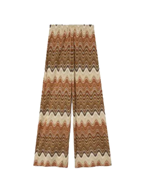 MC2 Saint Barth wave-pattern raschel-knit trousers Brown AML001