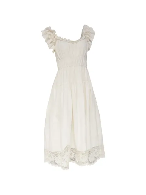Ulla Johnson Leona ruffled midi dress Neutrals RFCPUUSCL721667W