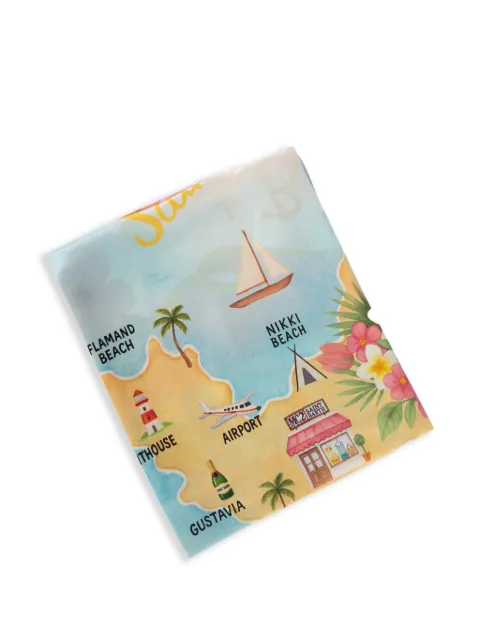 MC2 Saint Barth map-print scarf Blue KITA001