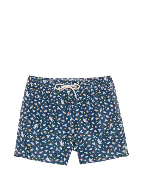 MC2 Saint Barth astronaut-print swim shorts Blue LIG0003