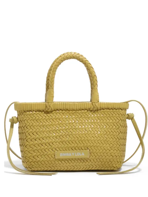 BIMBA Y LOLA small plaited light yellow leather bag Yellow 261BBFJ7H10114