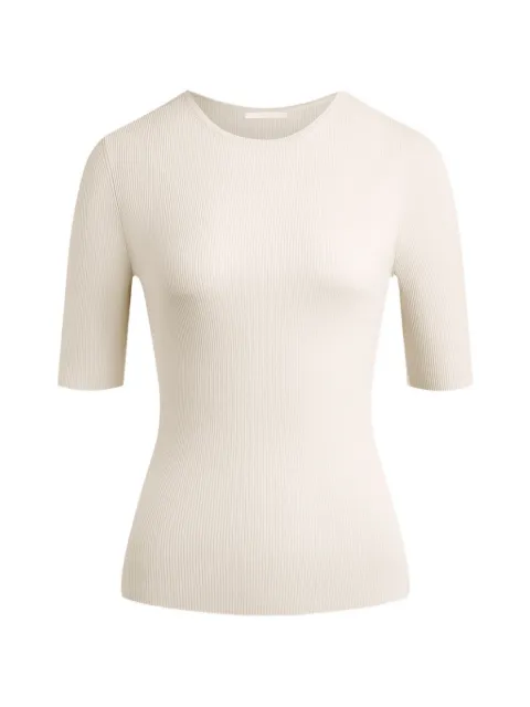 12 STOREEZ Souffle ribbed-knit top Neutrals 135424