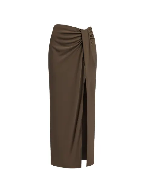 12 STOREEZ draped maxi skirt Brown 131602