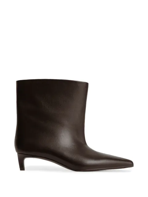12 STOREEZ pointed-toe kitten-heel ankle boots Brown 134659