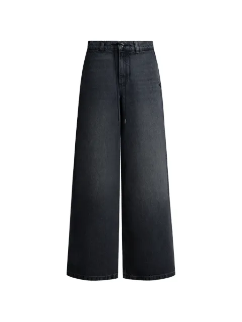 12 STOREEZ 433 belt-loops wide-leg jeans Grey 132964