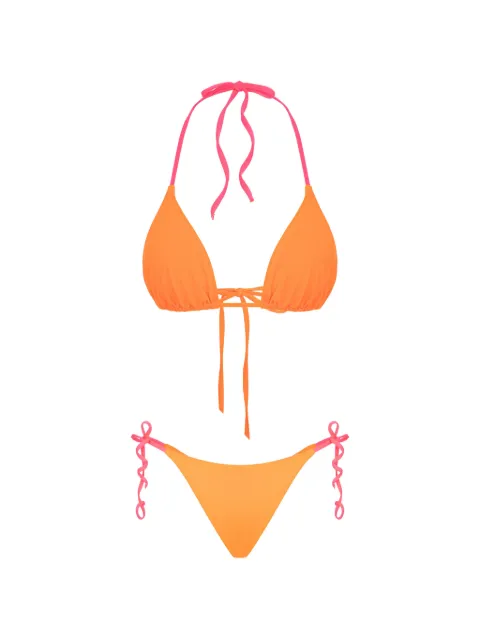 Noire Swimwear halterneck triangle bikini Orange NSW489