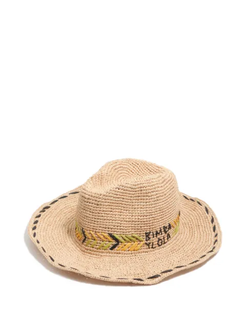 BIMBA Y LOLA logo-embroidered raffia hat Neutrals 261BAGO0310500