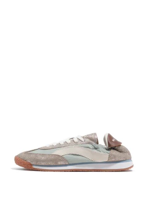 BIMBA Y LOLA metallic suede and green nylon 13 06 sneakers Silver 261BZ130610007