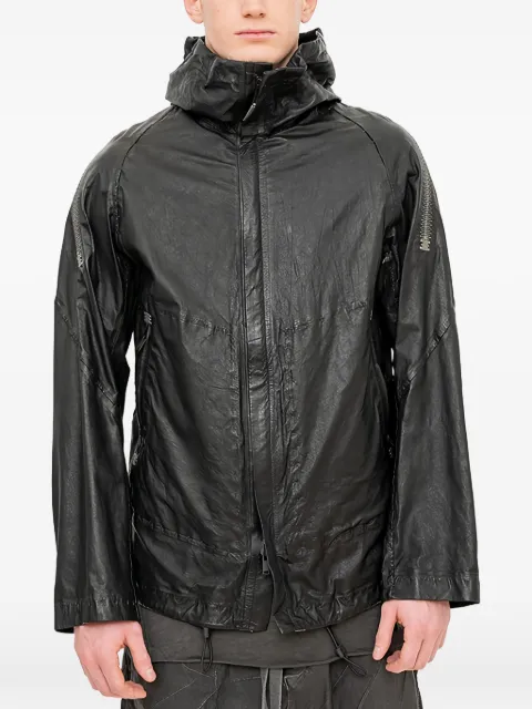 Isaac Sellam Experience Prevenant Membrane hooded leather jacket Black PREVENANTMEMBRANE
