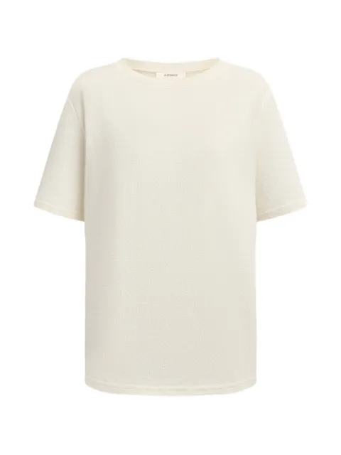 12 STOREEZ textured-finish T-shirt Neutrals 132214