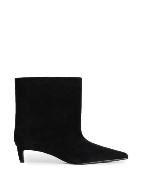 12 STOREEZ suede kitten-heel ankle boots Black 133752