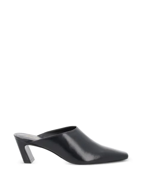 Stuart Weitzman Stassi square-toe leather mules Black SN061