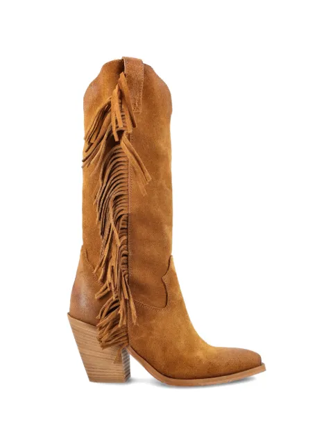Je t'aime Milano|Woman fringe-detail suede boots Neutrals XD2221CUOIO