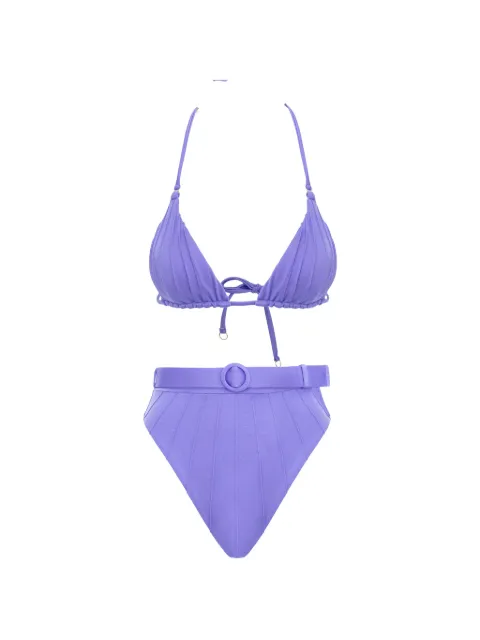 Noire Swimwear Coquillage ribbed bikini Purple NSW485AMETHYST