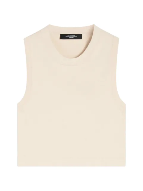 Weekend Max Mara Bombo ribbed-knit cropped top Neutrals 2615361023600