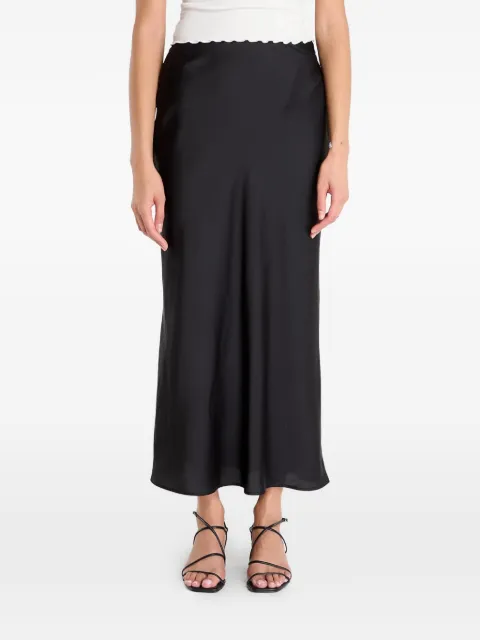 GUESS USA Sibilla satin-finish maxi skirt Black W5YD55WF1T2JBLK