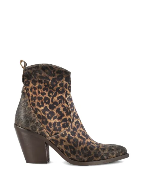 Je t'aime Milano|Woman leopard-print leather boots Neutrals XD798TAUPE