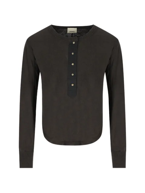 ISABEL MARANT button-fastening silk top Brown TS0325FAD2K05I