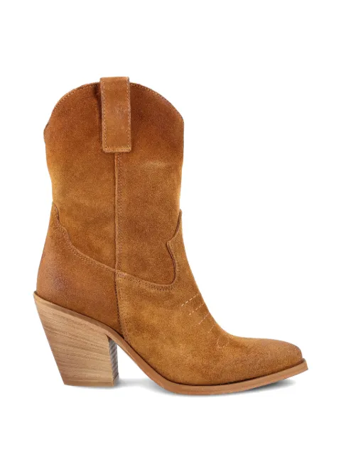 Je t'aime Milano|Woman suede western-style boots Brown XD355RCUOIO
