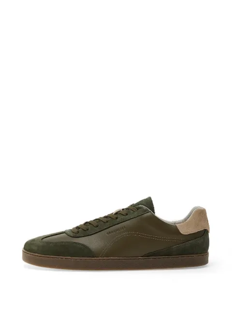 GROUNDS panelled suede-trim sneakers Green GND21023810P8049