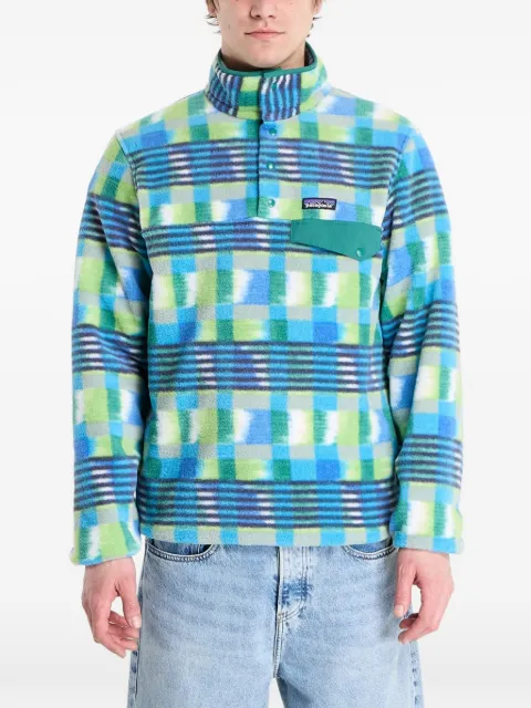 Patagonia check-pattern fleece pullover Blue 25551PLNS