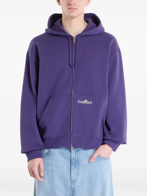 Carhartt WIP logo-embroidered zip-up hoodie Purple I0363473IIXX
