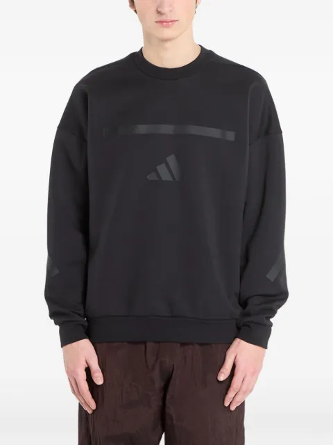 adidas logo-print crew-neck sweater Black JE7536