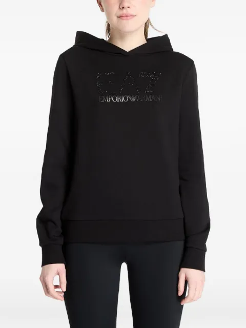 Ea7 Emporio Armani rhinestone-logo hoodie Black 7W000095AF12473UC001