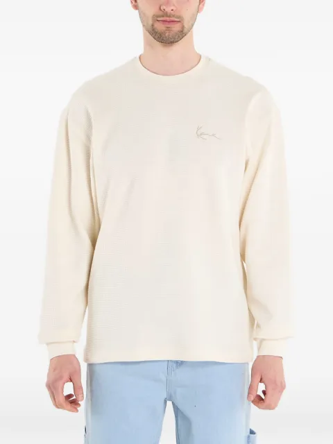 karl kani waffle-knit long-sleeved T-shirt Neutrals PD00010820