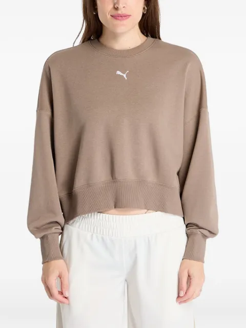 PUMA logo-embroidered cropped sweater Brown 62974893