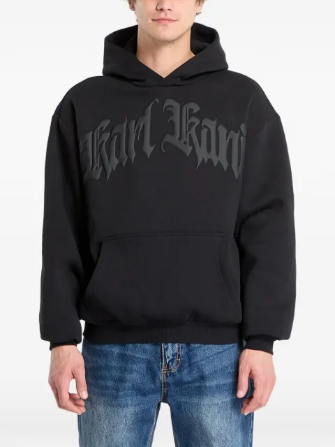 karl kani Old English logo-appliqué hoodie Black PD00009009