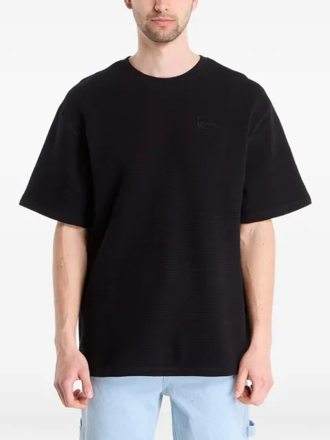 karl kani waffle-knit logo-embroidered cotton T-shirt Black PD00010816