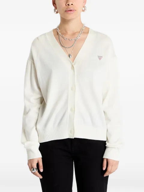 GUESS USA V-neck button-up cardigan White W4BR16Z3HO2G293