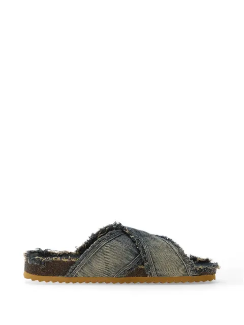 Diesel D-Woodstock frayed sandals Blue Y03756P8093