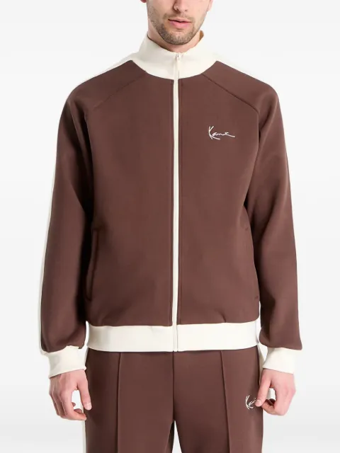 karl kani striped zip-up sweatshirt Brown PD00010795